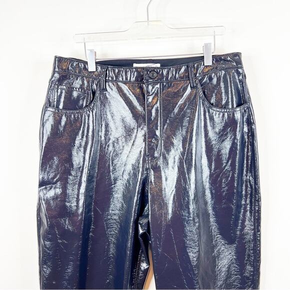 Abercrombie & Fitch The 90s Straight Ultra High Rise Curve Love Vinyl Pants 33 - Picture 4 of 6